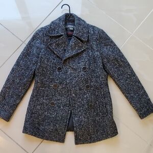 Kenneth Cole Reaction Black and Gray Pea Coat